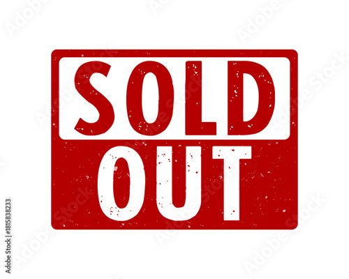 Sold out sign label red grunge rubber stamp vector