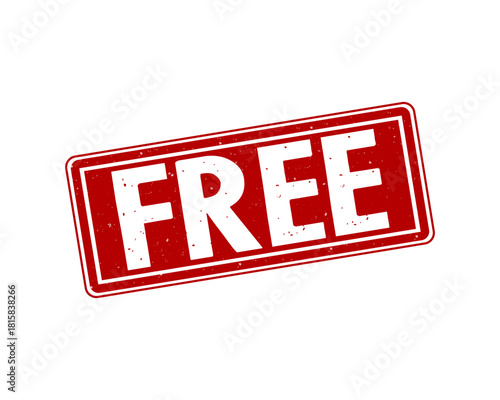 Red Free Stamp Label Graphic Design