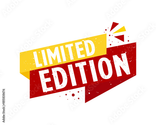 Limited edition sign label red grunge rubber stamp vector