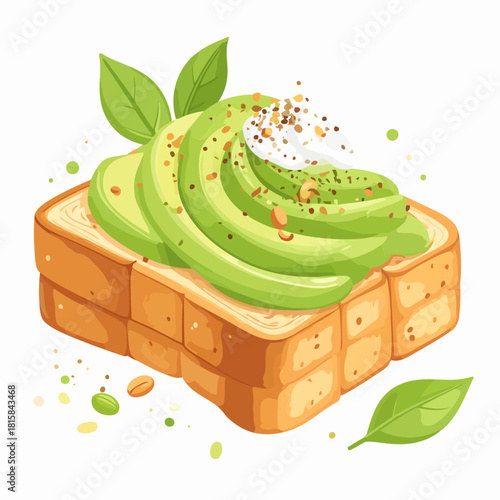 Delicious and Healthy Avocado Toast with Fresh Green Garnish.