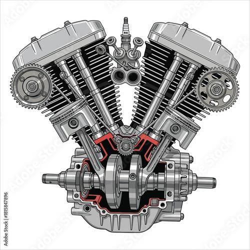 vector V twin engine