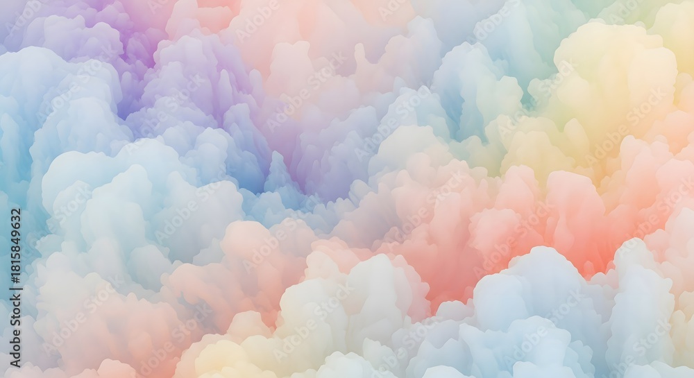 Fototapeta premium Soft Pastel Swirls of Color Mimicking Clouds Creating a Dreamy and Tranquil Atmosphere