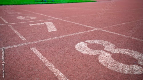 Running Track Lane Number 8 Athletic Sports Field Red Surface
