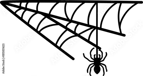 Spider web with hanging spider