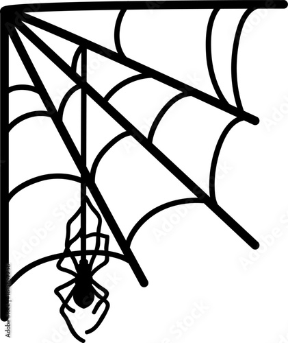 Spider web with hanging spider