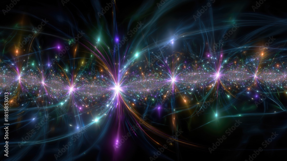 Obraz premium Abstract Colorful Light Pattern With Glowing Streams