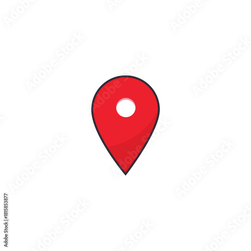 Red Location Pin Icon A Simple Vector Graphic for Navigation and Mapping with a Clear Design