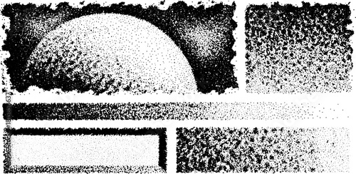 Black and white shapes in a minimal style. Simple textures and patterns illustrating circles and rectangles in a vector illustration set.