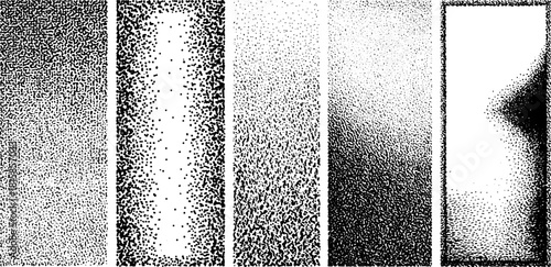 Monochrome texture design with a gradient pattern. Abstract vector illustration featuring fine lines and dots in a set.