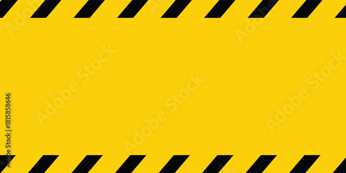 Black and yellow line striped. Caution tape. Blank warning background. Vector illustration