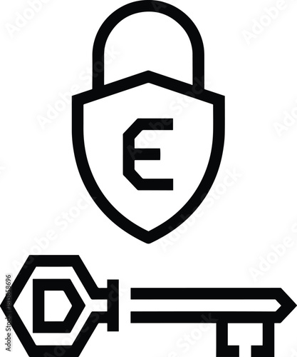 Unlock Enhanced Security Solutions with Key and Padlock Featuring E Initial, Protecting Data and Assets for Business and Personal Use, Ensuring Privacy