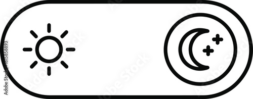 Toggle between day and night mode with this clean icon, perfect for app interfaces and web design, offering a modern touch for user experience