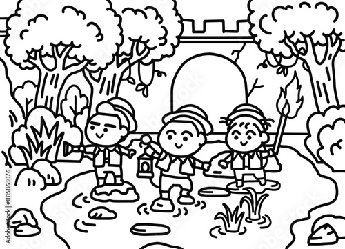 The explorer entered the mysterious forest.