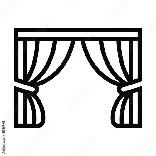 Illustration of a classic curtain isolated on perfect for theater, home decor, or design projects seeking a touch of elegance and sophistication