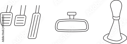 Car interior controls icons