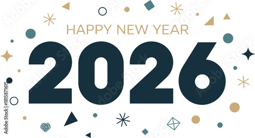 Happy new year 2026 celebration banner with festive elements