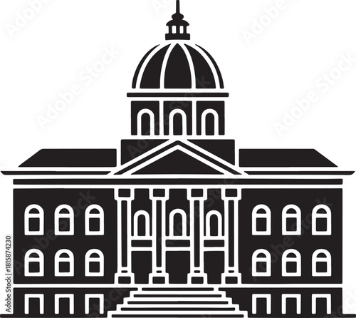 Capitol dome building governmental architecture design element vector illustration