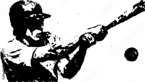 Baseball player swinging a bat in dynamic motion. Vector illustration capturing the action of the game, suitable for related content.