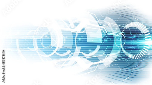 High-Speed Digital Flow Technology Background: Abstract Clean Blue Motion and Data Stream