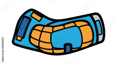 Blue and orange athletic mouthguard for sports protection