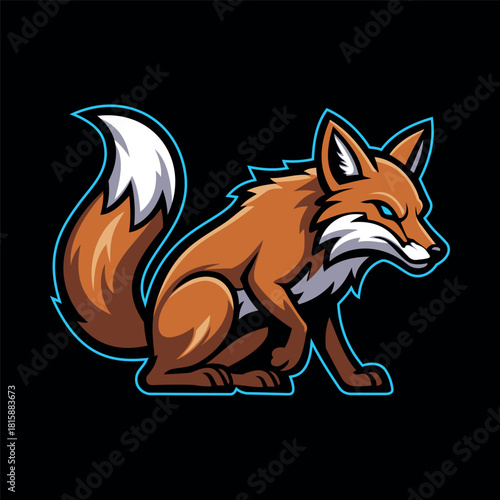 Fox Character e-Sport Logo Vector Template