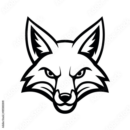 Outline Fox Head Character e-Sport Logo Vector Template