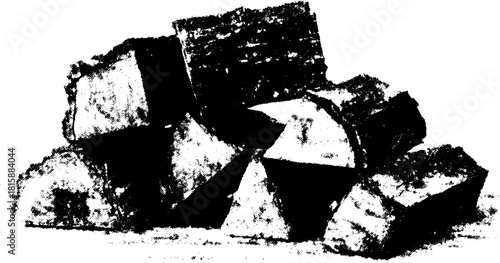 Engravings of antique shapes in black outline style. The vector illustration features textured details in a decorative set.