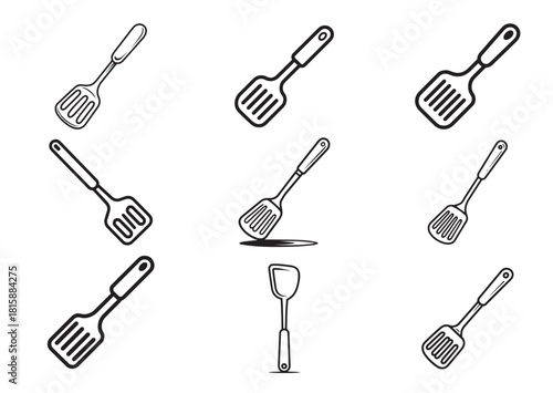 Set of Spatula line art vector