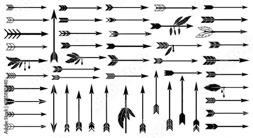 Collection of diverse arrow designs in a bold silhouette style