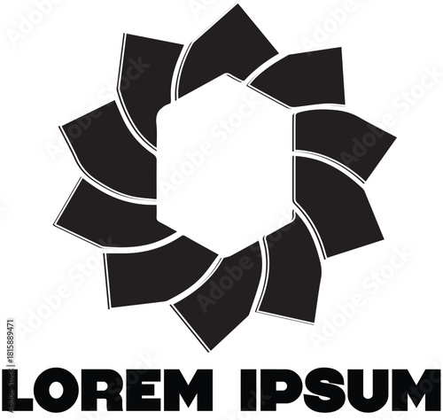 abstract logo design octagonal floral logo,