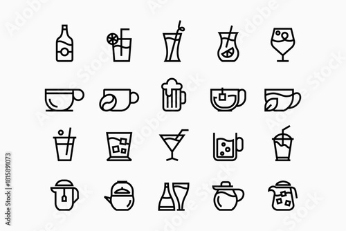 Set of drinks logo icon
