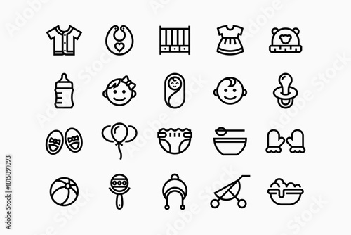 Set of baby and kids logo icon