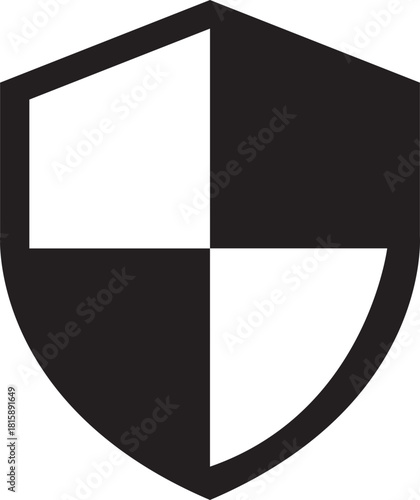 Shield Icon. Protect shield security line icons. Badge quality symbol, sign, logo or emblem. Сryptocurrency protection sign. Crypto currency security web button. Interface design element.