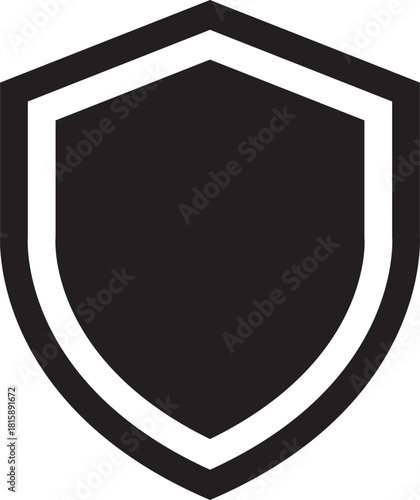 Shield Icon. Protect shield security line icons. Badge quality symbol, sign, logo or emblem. Сryptocurrency protection sign. Crypto currency security web button. Interface design element.