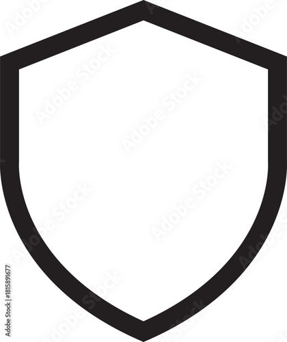 Shield Icon. Protect shield security line icons. Badge quality symbol, sign, logo or emblem. Сryptocurrency protection sign. Crypto currency security web button. Interface design element.