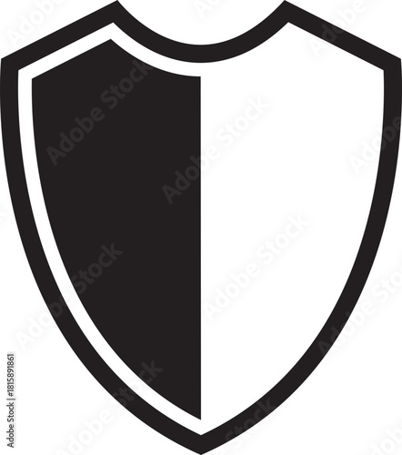 Shield Icon. Protect shield security line icons. Badge quality symbol, sign, logo or emblem. Сryptocurrency protection sign. Crypto currency security web button. Interface design element.