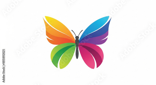 Colorful butterfly with vibrant wings on a white background design element art