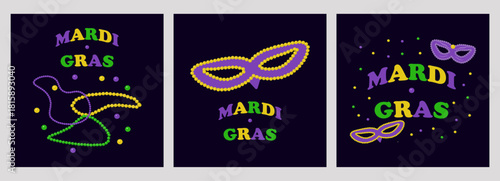 Carnival mardi gras party Set Artboard Design. For festival branding event promotion party invitation and creative graphic design project. Vector illustration