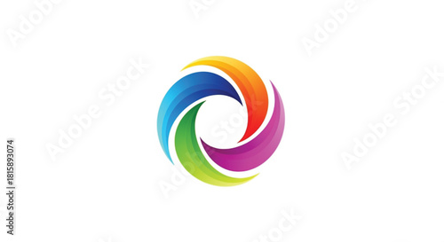 Abstract colorful swirl logo design concept for modern business identity use