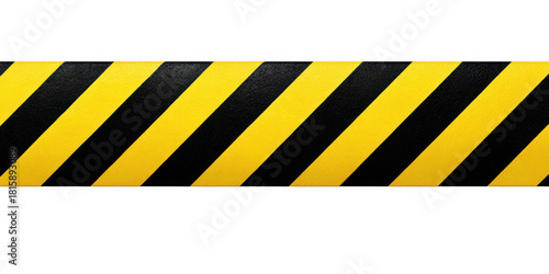 Industrial under construction background featuring yellow and black hazard stripes with a caution warning sign and safety barrier tape design for road traffic attention