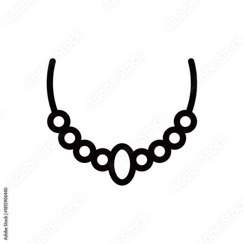 ネックレス・アクセサリーの線画アイコン