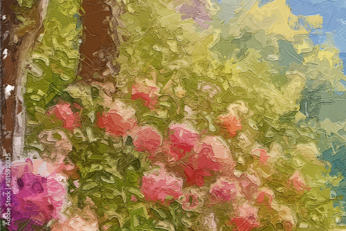 Various oil paintings, flowers, bamboo forests, roses, peonies, mountain scenery, wheat ears, waves