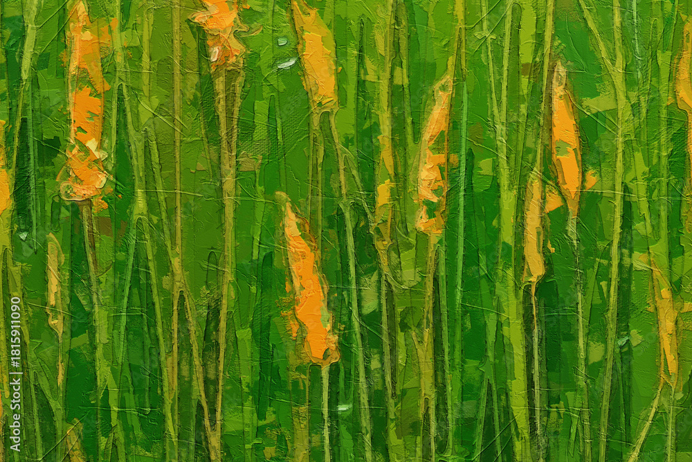 Obraz premium Various oil paintings, flowers, bamboo forests, roses, peonies, mountain scenery, wheat ears, waves