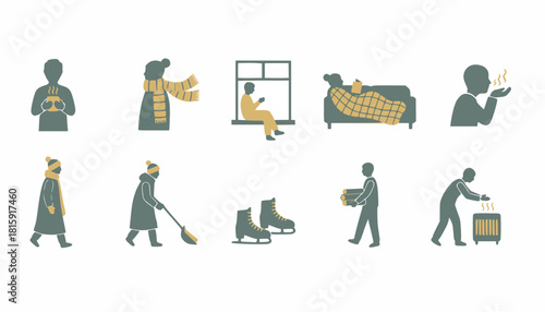 House Service and Worker Role Icons Set