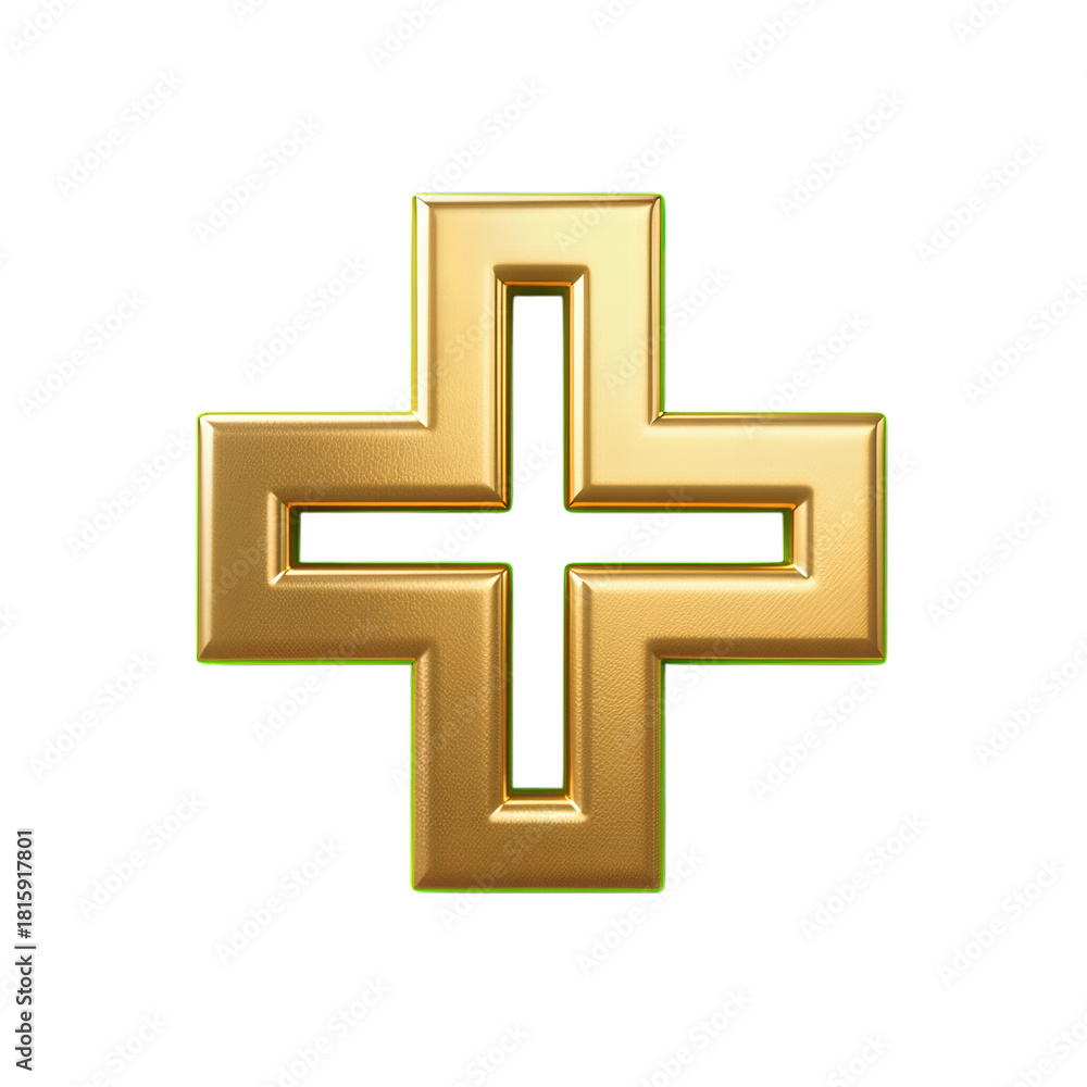 Obraz premium Golden Symbol with Cross-like Shape