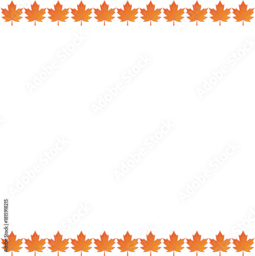 A warm seasonal border of repeating orange maple leaves creates a cozy autumn-themed frame, leaving a clean central space for elegant written content.