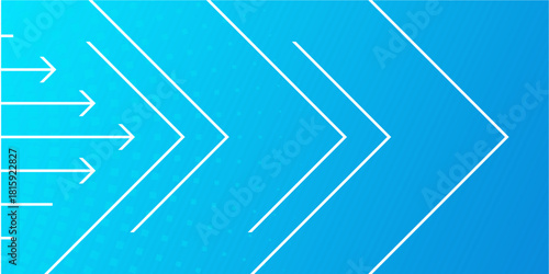 Abstract Blue Background with Forward Moving Arrows and Geometric Chevron Lines for Speed and Directional Flow Concept