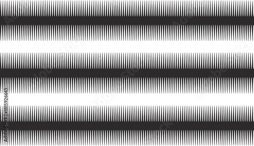 Abstract Geometric Pattern of Jagged Lines in Three Horizontal Bands on White Background