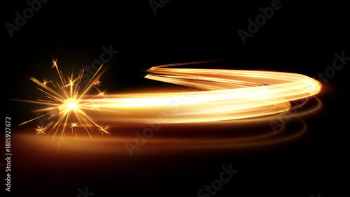 Futuristic golden speed lines tech-inspired vector backdrop, concept of data transfer, innovation. Great for tech company presentations, startup websites, data flow visualizations, fintech apps