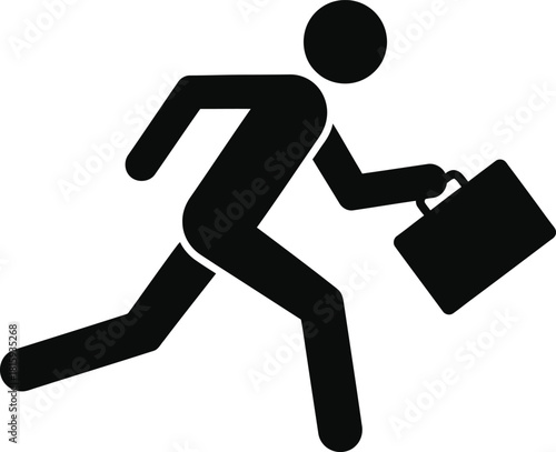 to ran bag icon silhouette on white background